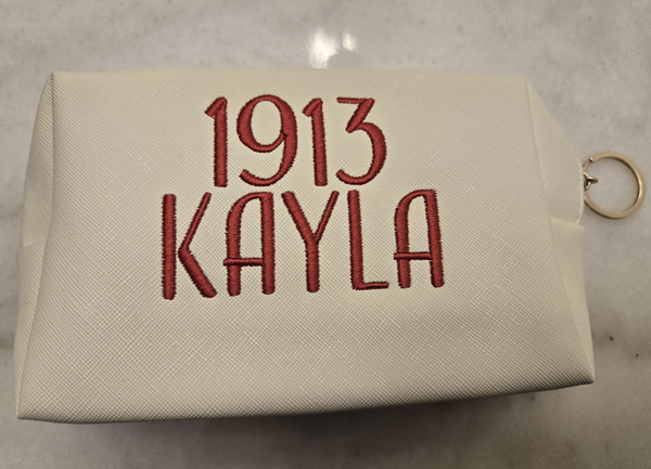 Delta Inspired Custom Embroidered Cosmetic Bag