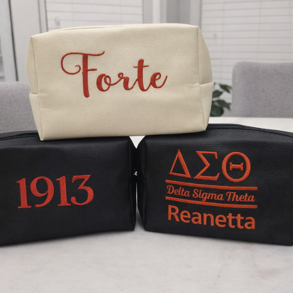 Delta Inspired Custom Embroidered Cosmetic Bag