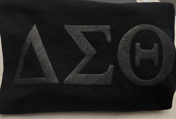 Black-on-Black Glitter ΔΣΘ T-Shirt
