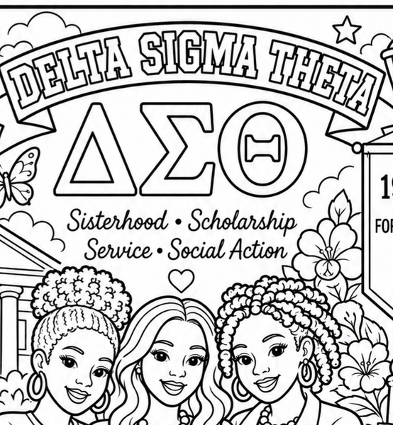 Digital Delta Sigma Theta-inspired Hidden Object Coloring Page