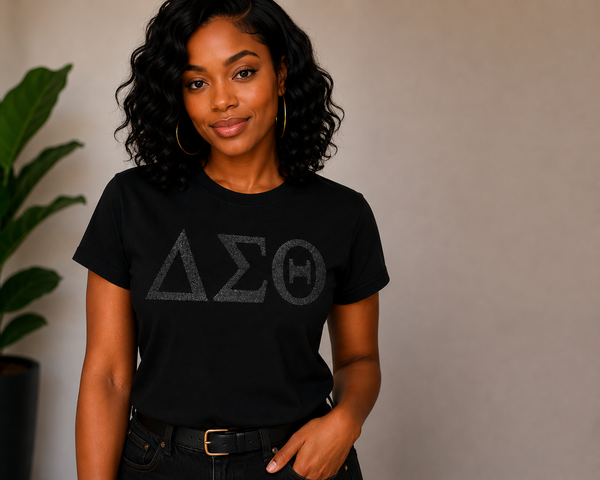 Black-on-Black Glitter ΔΣΘ T-Shirt